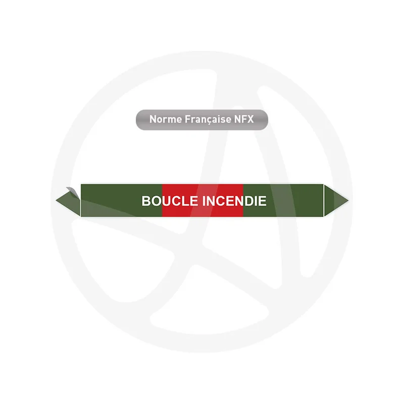 Repérage de tuyauterie Boucle incendie eau reperage marqueur tuyauterie vinyle