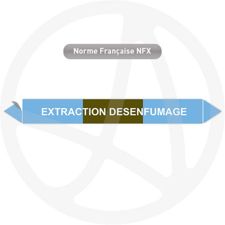 Repérage de tuyauterie Extraction désenfumage reperage marqueur tuyauterie vinyle