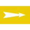 Repérage de tuyauterie Flèche - Jaune / Blanc reperage marqueur tuyauterie vinyle