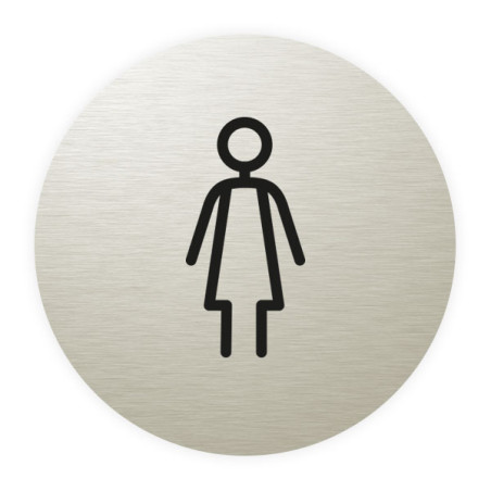 Plaque de porte aluminium brossé : Toilettes femmes