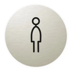 Plaque de porte aluminium brossé : Toilettes hommes