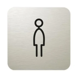 Plaque de porte aluminium brossé : Toilettes hommes