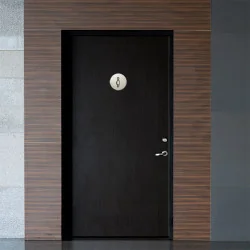 Plaque de porte aluminium brossé : Toilettes hommes