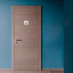 Plaque de porte aluminium brossé : Toilettes hommes