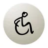 Plaque de porte aluminium brossé : Toilettes accès fauteuil roulant PMR (typo marqueur)