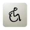 Plaque de porte aluminium brossé : Toilettes accès fauteuil roulant PMR (typo marqueur)