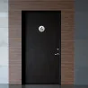 Plaque de porte aluminium brossé : Toilettes accès fauteuil roulant PMR (typo marqueur)