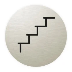 Plaque de porte aluminium brossé : Escalier