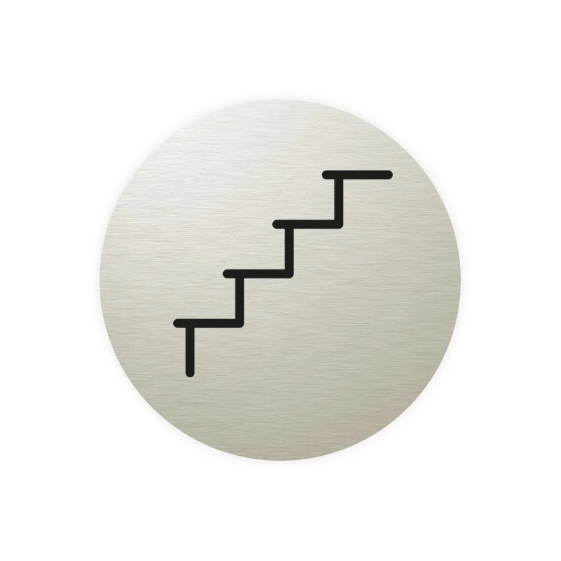 Plaque de porte aluminium brossé : Escalier
