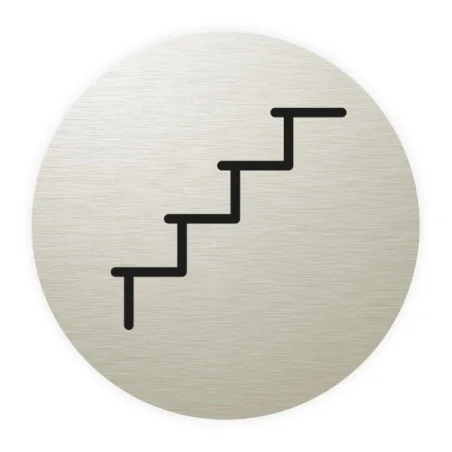 Plaque de porte aluminium brossé : Escalier
