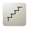 Plaque de porte aluminium brossé : Escalier