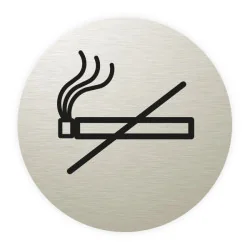 Plaque de porte aluminium brossé : Interdiction de fumer