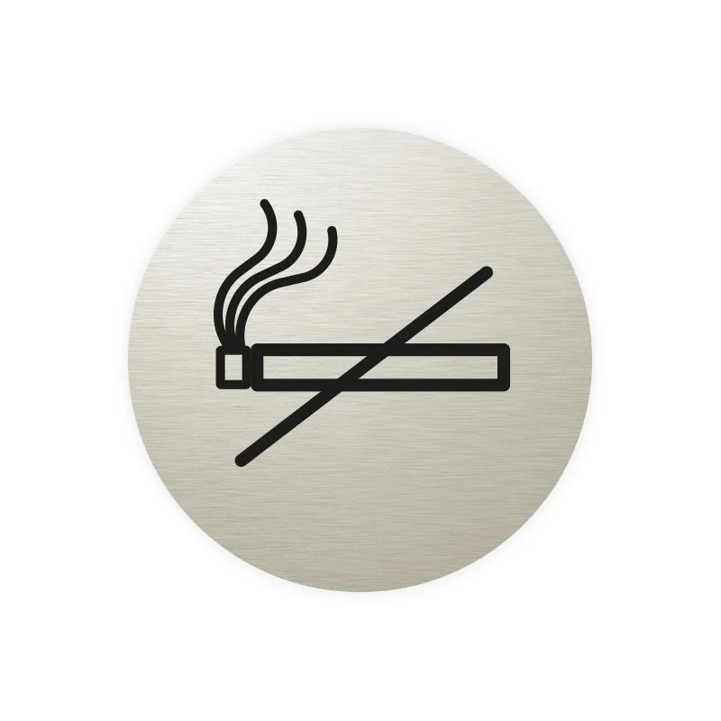 Plaque de porte aluminium brossé : Interdiction de fumer