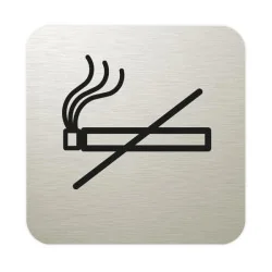 Plaque de porte aluminium brossé : Interdiction de fumer