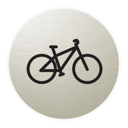 Plaque de porte aluminium brossé :  Local vélos