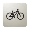 Plaque de porte aluminium brossé :  Local vélos