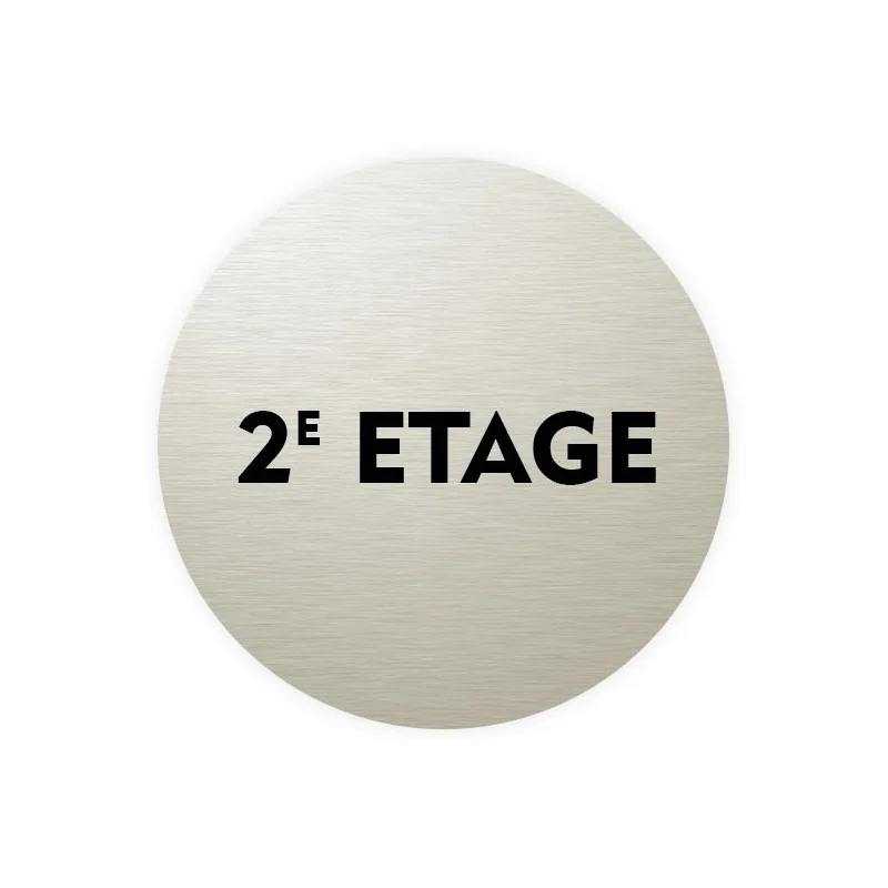 Plaque de porte aluminium brossé : 2ème étage