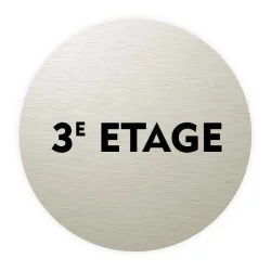 Plaque de porte aluminium brossé : 3ème étage