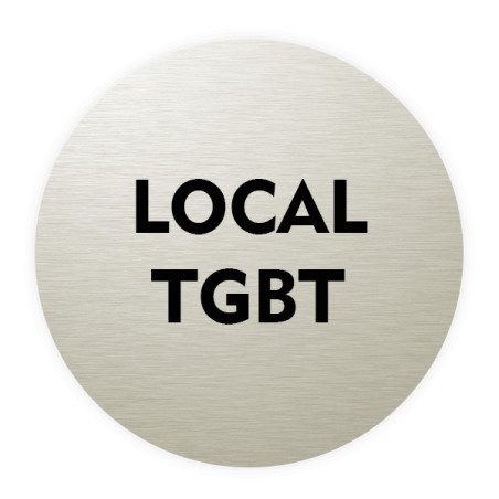 Plaque de porte aluminium brossé : Local TGBT