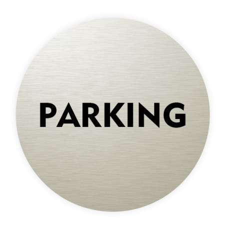 Plaque de porte aluminium brossé :  Parking
