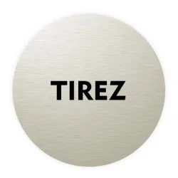Plaque de porte aluminium brossé : Tirez