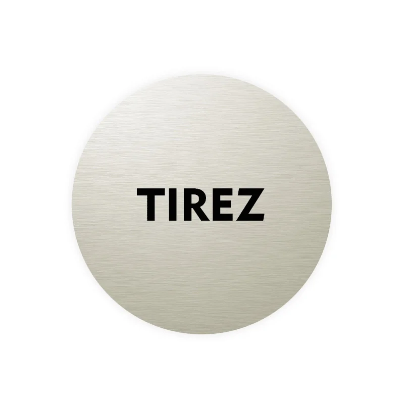 Plaque de porte aluminium brossé : Tirez
