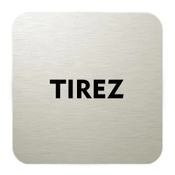 Plaque de porte aluminium brossé : Tirez