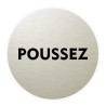 Plaque de porte aluminium brossé :  Poussez