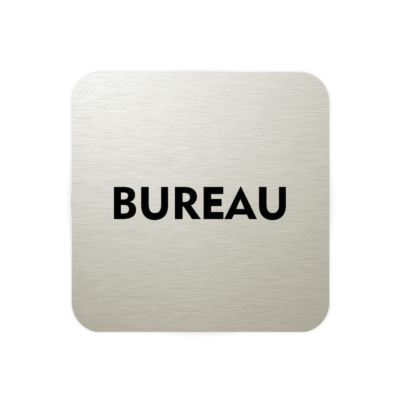 AUA SIGNALETIQUE - Plaque Aluminium brossé imprimé AluSign DARK - 200x50 mm - Double Face adhésif au dos (Privé