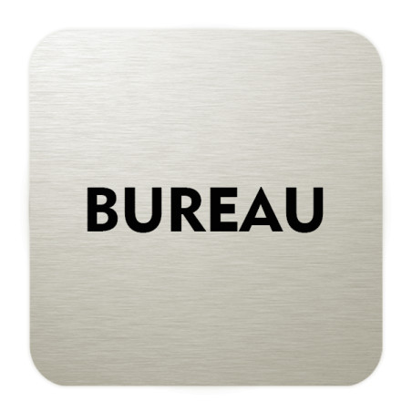 Plaque de porte aluminium brossé :  Bureau