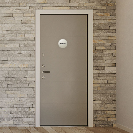 Plaque de porte aluminium brossé :  Bureau