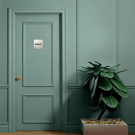 Plaque de porte aluminium brossé :  Bureau