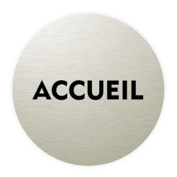Plaque de porte aluminium brossé :  Accueil