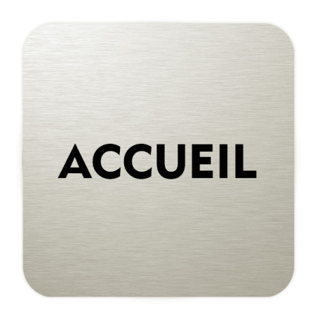 Plaque de porte aluminium brossé :  Accueil