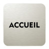 Plaque de porte aluminium brossé :  Accueil