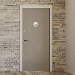 Plaque de porte aluminium brossé : Local Ménage