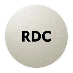 Plaque de porte aluminium brossé : RDC