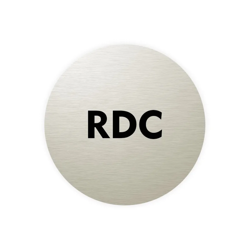 Plaque de porte aluminium brossé : RDC