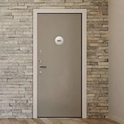 Plaque de porte aluminium brossé : RDC