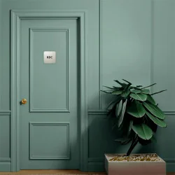 Plaque de porte aluminium brossé : RDC