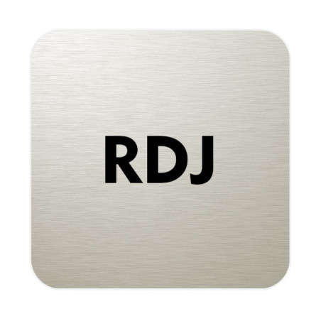 Plaque de porte aluminium brossé :  RDJ