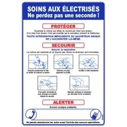 Panneau consigne Soins aux électrisés