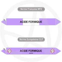Repérage de tuyauterie Acide formique reperage marqueur tuyauterie vinyle