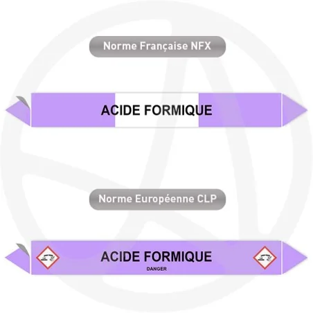 Repérage de tuyauterie Acide formique reperage marqueur tuyauterie vinyle