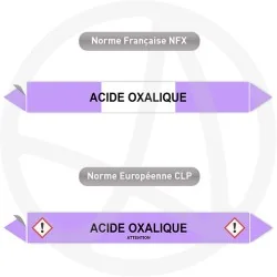 Repérage de tuyauterie Acide Oxalique reperage marqueur tuyauterie vinyle