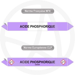 Repérage de tuyauterie Acide phosphorique reperage marqueur tuyauterie vinyle