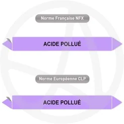 Repérage de tuyauterie Acide pollue reperage marqueur tuyauterie vinyle
