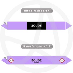 Repérage de tuyauterie Soude reperage marqueur tuyauterie vinyle