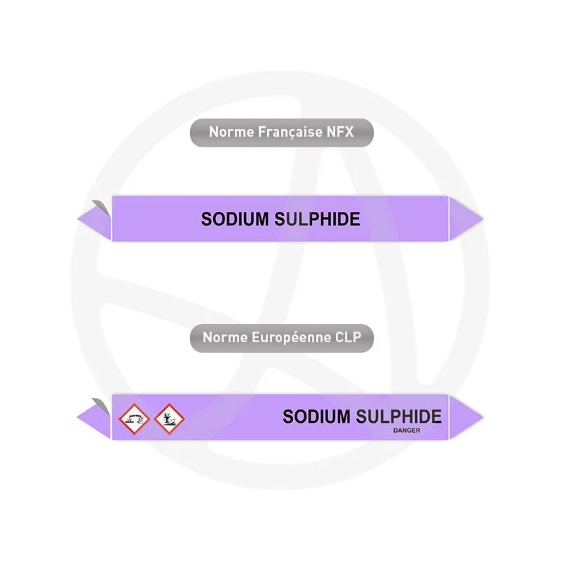 Repérage de tuyauterie Sodium sulphide reperage marqueur tuyauterie vinyle