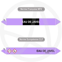 Repérage de tuyauterie Eau de javel reperage marqueur tuyauterie vinyle
